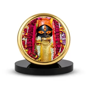 Car Dashboard/Table Top Kalighat Kali Maa Metal Golden Photo Stand 2x2 Inches, Compact & Stylish Spiritual Display For Car, Home & Office (Pack Of 1) (F24540) Car Dashboard/Table Top Kalighat Kali Maa Metal Golden Photo Stand 2x2 Inches, Compact & Stylish Spiritual Display For Car, Home & Office (Pack Of 1) (F24540)