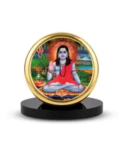 Car Dashboard/Table Top  Lord Gorakhnath Ji Metal Golden Photo Stand  2x2 Inches, Compact & Stylish Spiritual Display For Car, Home & Office (Pack Of 1) (F24541)