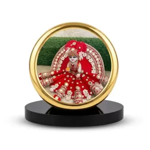 Car Dashboard/Table Top Laddu Gopal Metal Golden Photo Stand 2x2 Inches, Compact & Stylish Spiritual Display For Car, Home & Office (Pack Of 1) (F24802) Car Dashboard/Table Top Laddu Gopal Metal Golden Photo Stand 2x2 Inches, Compact & Stylish Spiritual Display For Car, Home & Office (Pack Of 1) (F24802)