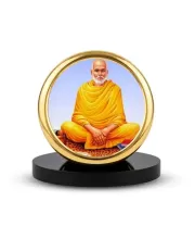 Car Dashboard/Table Top Sree Narayana Guru Metal Golden Photo Stand  2x2 Inches, Compact & Stylish Spiritual Display For Car, Home & Office (Pack Of 1) (F24555)