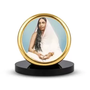 Car Dashboard/Table Top Sri Sarada Devi Metal Golden Photo Stand 2x2 Inches, Compact & Stylish Spiritual Display For Car, Home & Office (Pack Of 1) (F24810) Car Dashboard/Table Top Sri Sarada Devi Metal Golden Photo Stand 2x2 Inches, Compact & Stylish Spiritual Display For Car, Home & Office (Pack Of 1) (F24810)