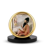 Car Dashboard/Table Top  Rishi Bhrigu Metal Golden Photo Stand  2x2 Inches, Compact & Stylish Spiritual Display For Car, Home & Office (Pack Of 1) (F24812)