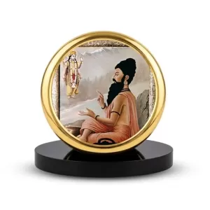 Car Dashboard/Table Top Rishi Bhrigu Metal Golden Photo Stand 2x2 Inches, Compact & Stylish Spiritual Display For Car, Home & Office (Pack Of 1) (F24812) Car Dashboard/Table Top Rishi Bhrigu Metal Golden Photo Stand 2x2 Inches, Compact & Stylish Spiritual Display For Car, Home & Office (Pack Of 1) (F24812)