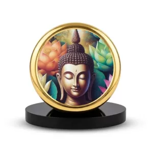 Car Dashboard/Table Top Lord Gautam Buddha Metal Golden Photo Stand 2x2 Inches, Compact & Stylish Spiritual Display For Car, Home & Office (Pack Of 1) (F24573) Car Dashboard/Table Top Lord Gautam Buddha Metal Golden Photo Stand 2x2 Inches, Compact & Stylish Spiritual Display For Car, Home & Office (Pack Of 1) (F24573)