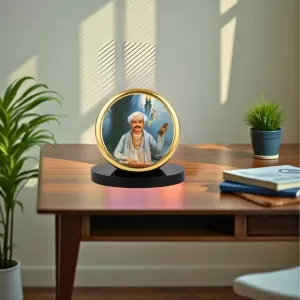 Car Dashboard/Table Top Sant Tukaram Metal Golden Photo Stand 2x2 Inches, Compact & Stylish Spiritual Display For Car, Home & Office (Pack Of 1) (F24828) Car Dashboard/Table Top Sant Tukaram Metal Golden Photo Stand 2x2 Inches, Compact & Stylish Spiritual Display For Car, Home & Office (Pack Of 1) (F24828)