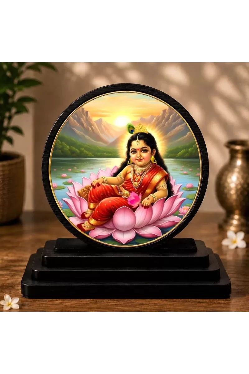 Premium Wooden Bala Tripura Sundari  Showpiece For Car Dashboard & Office Table | 4 X 4.5 Inch Sublimation Printed Decorative Stand | 4 Mm MDF | Home Decor | Made In India (F33326)