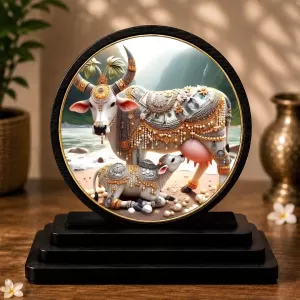Premium Wooden Kamdhenu Cow Showpiece For Car Dashboard & Office Table | 4 X 4.5 Inch Sublimation Printed Decorative Stand | 4 Mm MDF | Home Decor | Made In India (F33703) Premium Wooden Kamdhenu Cow Showpiece For Car Dashboard & Office Table | 4 X 4.5 Inch Sublimation Printed Decorative Stand | 4 Mm MDF | Home Decor | Made In India (F33703)