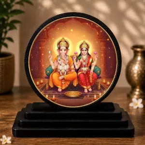 Premium Wooden Lord Ganesha And Goddess Laxmi Showpiece For Car Dashboard & Office Table | 4 X 4.5 Inch Sublimation Printed Decorative Stand | 4 Mm MDF | Home Decor | Made In India (F33660) Premium Wooden Lord Ganesha And Goddess Laxmi Showpiece For Car Dashboard & Office Table | 4 X 4.5 Inch Sublimation Printed Decorative Stand | 4 Mm MDF | Home Decor | Made In India (F33660)