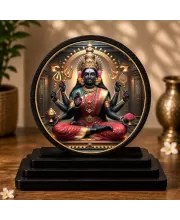 Premium Wooden Goddess Laxmi Showpiece For Car Dashboard & Office Table | 4 X 4.5 Inch Sublimation Printed Decorative Stand | 4 Mm MDF | Home Decor | Made In India (F33456)