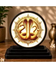 Premium Wooden  Lord Goga Maharaj Showpiece For Car Dashboard & Office Table | 4 X 4.5 Inch Sublimation Printed Decorative Stand | 4 Mm MDF | Home Decor | Made In India (F33732)