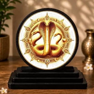 Premium Wooden  Lord Goga Maharaj Showpiece For Car Dashboard & Office Table | 4 X 4.5 Inch Sublimation Printed Decorative Stand | 4 Mm MDF | Home Decor | Made In India (F33732)