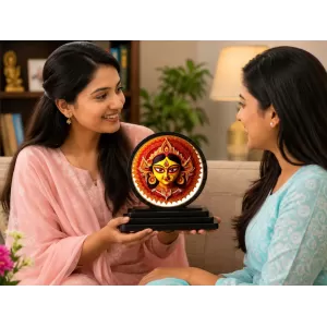 Premium Wooden Goddess Durga Showpiece For Car Dashboard & Office Table | 4 X 4.5 Inch Sublimation Printed Decorative Stand | 4 Mm MDF | Home Decor | Made In India (F33594) Premium Wooden Goddess Durga Showpiece For Car Dashboard & Office Table | 4 X 4.5 Inch Sublimation Printed Decorative Stand | 4 Mm MDF | Home Decor | Made In India (F33594)