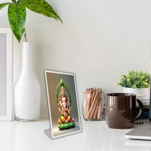 Car Desk/Table Top Ganupati Bappa Acrylic L-Style Photo Stand - 2.5x3.5 Inches, Compact And Stylish Spiritual Display (F6654) Car Desk/Table Top Ganupati Bappa Acrylic L-Style Photo Stand - 2.5x3.5 Inches, Compact And Stylish Spiritual Display (F6654)