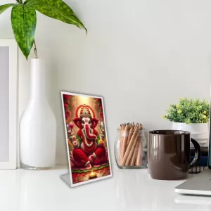 Car Desk/Table Top Lord Ganesha Acrylic L-Style Photo Stand - 2.5x3.5 Inches, Compact And Stylish Spiritual Display (F6657) Car Desk/Table Top Lord Ganesha Acrylic L-Style Photo Stand - 2.5x3.5 Inches, Compact And Stylish Spiritual Display (F6657)