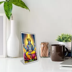 Car Desk/Table Top Lord Vishnu Acrylic L-Style Photo Stand - 2.5x3.5 Inches, Compact And Stylish Spiritual Display (F6663) Car Desk/Table Top Lord Vishnu Acrylic L-Style Photo Stand - 2.5x3.5 Inches, Compact And Stylish Spiritual Display (F6663)