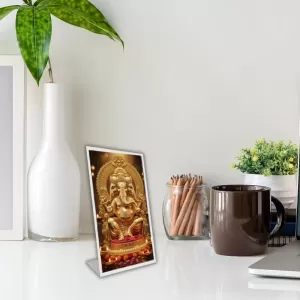 Car Desk/Table Top Lord Ganesha Acrylic L-Style Photo Stand - 2.5x3.5 Inches, Compact And Stylish Spiritual Display (F6672) Car Desk/Table Top Lord Ganesha Acrylic L-Style Photo Stand - 2.5x3.5 Inches, Compact And Stylish Spiritual Display (F6672)