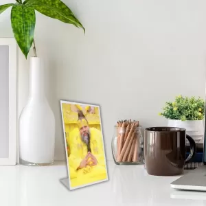 Car Desk/Table Top Shri Premanand Govind Sharan Ji Maharaj Acrylic L-Style Photo Stand - 2.5x3.5 Inches, Compact And Stylish Spiritual Display (F6695) Car Desk/Table Top Shri Premanand Govind Sharan Ji Maharaj Acrylic L-Style Photo Stand - 2.5x3.5 Inches, Compact And Stylish Spiritual Display (F6695)