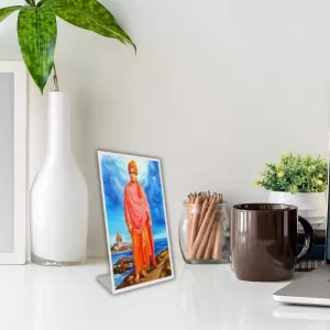 Car Desk/Table Top Swami Vivekananda Acrylic L-Style Photo Stand - 2.5x3.5 Inches, Compact And Stylish Spiritual Display (F6699) Car Desk/Table Top Swami Vivekananda Acrylic L-Style Photo Stand - 2.5x3.5 Inches, Compact And Stylish Spiritual Display (F6699)