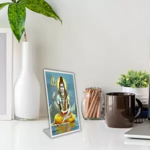 Car Desk/Table Top Lord Shiva Acrylic L-Style Photo Stand - 2.5x3.5 Inches, Compact And Stylish Spiritual Display (F6702) Car Desk/Table Top Lord Shiva Acrylic L-Style Photo Stand - 2.5x3.5 Inches, Compact And Stylish Spiritual Display (F6702)