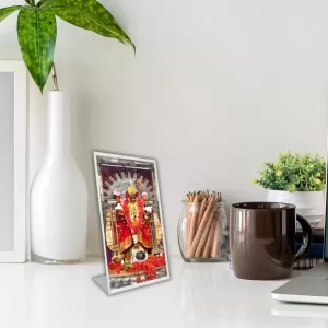 Car Desk/Table Top Maa Bhavatarini Acrylic L-Style Photo Stand - 2.5x3.5 Inches, Compact And Stylish Spiritual Display (F6711) Car Desk/Table Top Maa Bhavatarini Acrylic L-Style Photo Stand - 2.5x3.5 Inches, Compact And Stylish Spiritual Display (F6711)