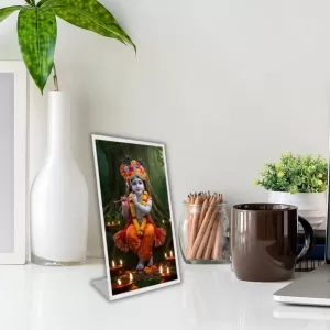 Car Desk/Table Top Little Krishna Acrylic L-Style Photo Stand - 2.5x3.5 Inches, Compact And Stylish Spiritual Display (F6717) Car Desk/Table Top Little Krishna Acrylic L-Style Photo Stand - 2.5x3.5 Inches, Compact And Stylish Spiritual Display (F6717)