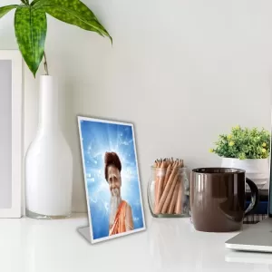 Car Desk/Table Top Sri Sri Sitaramdas Omkarnath Acrylic L-Style Photo Stand - 2.5x3.5 Inches, Compact And Stylish Spiritual Display (F6722) Car Desk/Table Top Sri Sri Sitaramdas Omkarnath Acrylic L-Style Photo Stand - 2.5x3.5 Inches, Compact And Stylish Spiritual Display (F6722)