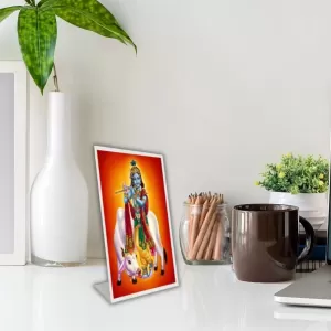 Car Desk/Table Top Divine Krishna Acrylic L-Style Photo Stand - 2.5x3.5 Inches, Compact And Stylish Spiritual Display (F6724) Car Desk/Table Top Divine Krishna Acrylic L-Style Photo Stand - 2.5x3.5 Inches, Compact And Stylish Spiritual Display (F6724)