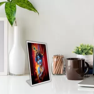 Car Desk/Table Top Divine Krishna Acrylic L-Style Photo Stand - 2.5x3.5 Inches, Compact And Stylish Spiritual Display (F6727) Car Desk/Table Top Divine Krishna Acrylic L-Style Photo Stand - 2.5x3.5 Inches, Compact And Stylish Spiritual Display (F6727)