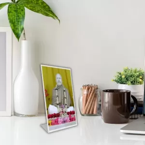 Car Desk/Table Top Shri Ramkrishna Acrylic L-Style Photo Stand - 2.5x3.5 Inches, Compact And Stylish Spiritual Display (F6729) Car Desk/Table Top Shri Ramkrishna Acrylic L-Style Photo Stand - 2.5x3.5 Inches, Compact And Stylish Spiritual Display (F6729)