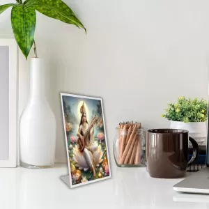 Car Desk/Table Top Maa Sraswati Acrylic L-Style Photo Stand - 2.5x3.5 Inches, Compact And Stylish Spiritual Display (F6731) Car Desk/Table Top Maa Sraswati Acrylic L-Style Photo Stand - 2.5x3.5 Inches, Compact And Stylish Spiritual Display (F6731)