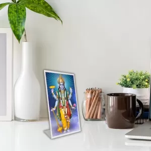 Car Desk/Table Top God Vishnu Acrylic L-Style Photo Stand - 2.5x3.5 Inches, Compact And Stylish Spiritual Display (F6736) Car Desk/Table Top God Vishnu Acrylic L-Style Photo Stand - 2.5x3.5 Inches, Compact And Stylish Spiritual Display (F6736)