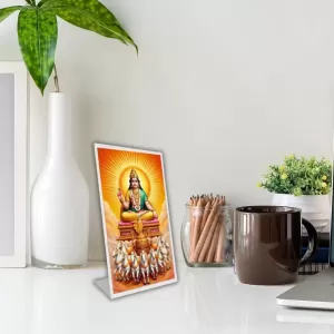 Car Desk/Table Top Surya Dev Acrylic L-Style Photo Stand - 2.5x3.5 Inches, Compact And Stylish Spiritual Display (F6738) Car Desk/Table Top Surya Dev Acrylic L-Style Photo Stand - 2.5x3.5 Inches, Compact And Stylish Spiritual Display (F6738)