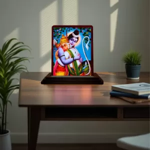Car Desk/Table Top Lord Rama And Hanuman Wooden Photo Stand 3x4 Inches, Compact & Stylish Spiritual Display For Car, Home & Office (Pack Of 1) (F14136) Car Desk/Table Top Lord Rama And Hanuman Wooden Photo Stand 3x4 Inches, Compact & Stylish Spiritual Display For Car, Home & Office (Pack Of 1) (F14136)