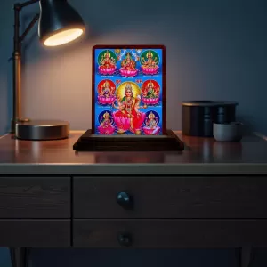 Car Desk/Table Top Ashta Lakshmi Wooden Photo Stand 3x4 Inches, Compact & Stylish Spiritual Display For Car, Home & Office (Pack Of 1) (F14154) Car Desk/Table Top Ashta Lakshmi Wooden Photo Stand 3x4 Inches, Compact & Stylish Spiritual Display For Car, Home & Office (Pack Of 1) (F14154)