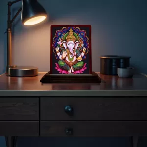 Car Desk/Table Top Lord Ganesha Wooden Photo Stand 3x4 Inches, Compact & Stylish Spiritual Display For Car, Home & Office (Pack Of 1) (F14155) Car Desk/Table Top Lord Ganesha Wooden Photo Stand 3x4 Inches, Compact & Stylish Spiritual Display For Car, Home & Office (Pack Of 1) (F14155)