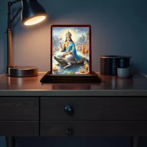 Car Desk/Table Top Goddess Ganga Wooden Photo Stand 3x4 Inches, Compact & Stylish Spiritual Display For Car, Home & Office (Pack Of 1) (F14157) Car Desk/Table Top Goddess Ganga Wooden Photo Stand 3x4 Inches, Compact & Stylish Spiritual Display For Car, Home & Office (Pack Of 1) (F14157)