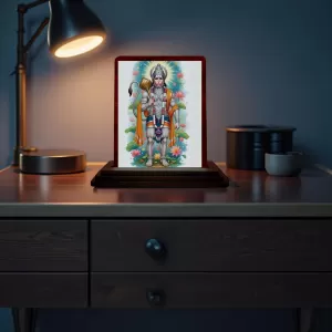 Car Desk/Table Top Lord Hanuman Wooden Photo Stand 3x4 Inches, Compact & Stylish Spiritual Display For Car, Home & Office (Pack Of 1) (F14173) Car Desk/Table Top Lord Hanuman Wooden Photo Stand 3x4 Inches, Compact & Stylish Spiritual Display For Car, Home & Office (Pack Of 1) (F14173)