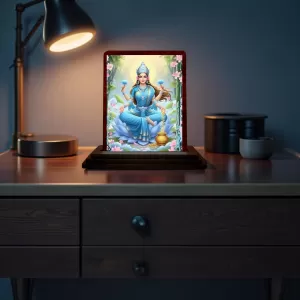Car Desk/Table Top Goddess Lakshmi Wooden Photo Stand 3x4 Inches, Compact & Stylish Spiritual Display For Car, Home & Office (Pack Of 1) (F14174) Car Desk/Table Top Goddess Lakshmi Wooden Photo Stand 3x4 Inches, Compact & Stylish Spiritual Display For Car, Home & Office (Pack Of 1) (F14174)