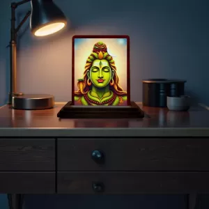 Car Desk/Table Top Lord Shiva Wooden Photo Stand 3x4 Inches, Compact & Stylish Spiritual Display For Car, Home & Office (Pack Of 1) (F14181) Car Desk/Table Top Lord Shiva Wooden Photo Stand 3x4 Inches, Compact & Stylish Spiritual Display For Car, Home & Office (Pack Of 1) (F14181)