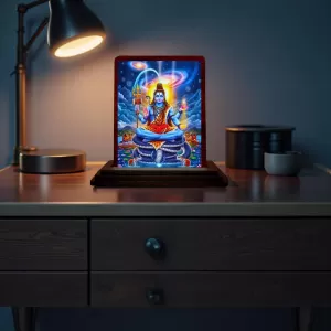 Car Desk/Table Top Lord Shiva Wooden Photo Stand 3x4 Inches, Compact & Stylish Spiritual Display For Car, Home & Office (Pack Of 1) (F14186) Car Desk/Table Top Lord Shiva Wooden Photo Stand 3x4 Inches, Compact & Stylish Spiritual Display For Car, Home & Office (Pack Of 1) (F14186)