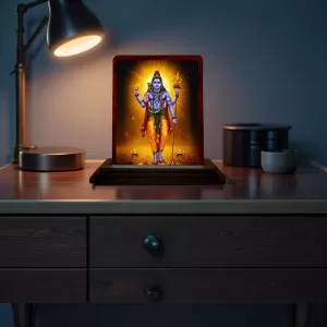 Car Desk/Table Top Lord Shiva Wooden Photo Stand 3x4 Inches, Compact & Stylish Spiritual Display For Car, Home & Office (Pack Of 1) (F14187) Car Desk/Table Top Lord Shiva Wooden Photo Stand 3x4 Inches, Compact & Stylish Spiritual Display For Car, Home & Office (Pack Of 1) (F14187)