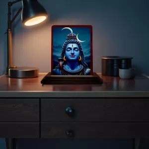 Car Desk/Table Top Lord Shiva Wooden Photo Stand 3x4 Inches, Compact & Stylish Spiritual Display For Car, Home & Office (Pack Of 1) (F14217) Car Desk/Table Top Lord Shiva Wooden Photo Stand 3x4 Inches, Compact & Stylish Spiritual Display For Car, Home & Office (Pack Of 1) (F14217)
