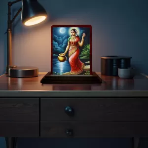 Car Desk/Table Top Radha Wooden Photo Stand 3x4 Inches, Compact & Stylish Spiritual Display For Car, Home & Office (Pack Of 1) (F14235) Car Desk/Table Top Radha Wooden Photo Stand 3x4 Inches, Compact & Stylish Spiritual Display For Car, Home & Office (Pack Of 1) (F14235)