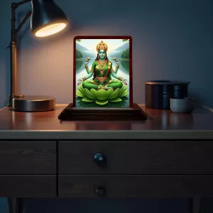 Car Desk/Table Top Goddess Lakshmi Wooden Photo Stand 3x4 Inches, Compact & Stylish Spiritual Display For Car, Home & Office (Pack Of 1) (F14237) Car Desk/Table Top Goddess Lakshmi Wooden Photo Stand 3x4 Inches, Compact & Stylish Spiritual Display For Car, Home & Office (Pack Of 1) (F14237)