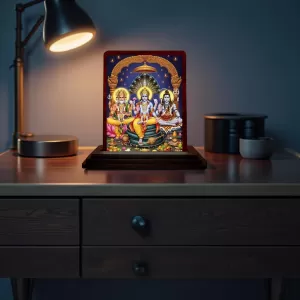 Car Desk/Table Top Bramha Vishnu Shiva Wooden Photo Stand 3x4 Inches, Compact & Stylish Spiritual Display For Car, Home & Office (Pack Of 1) (F14248) Car Desk/Table Top Bramha Vishnu Shiva Wooden Photo Stand 3x4 Inches, Compact & Stylish Spiritual Display For Car, Home & Office (Pack Of 1) (F14248)