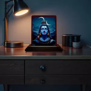 Car Desk/Table Top Lord Shiva Wooden Photo Stand 3x4 Inches, Compact & Stylish Spiritual Display For Car, Home & Office (Pack Of 1) (F14256) Car Desk/Table Top Lord Shiva Wooden Photo Stand 3x4 Inches, Compact & Stylish Spiritual Display For Car, Home & Office (Pack Of 1) (F14256)
