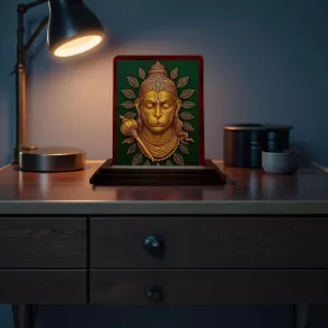Car Desk/Table Top Lord Hanuman Wooden Photo Stand 3x4 Inches, Compact & Stylish Spiritual Display For Car, Home & Office (Pack Of 1) (F14257) Car Desk/Table Top Lord Hanuman Wooden Photo Stand 3x4 Inches, Compact & Stylish Spiritual Display For Car, Home & Office (Pack Of 1) (F14257)