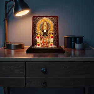 Car Desk/Table Top Lord Venkateshwara Wooden Photo Stand 3x4 Inches, Compact & Stylish Spiritual Display For Car, Home & Office (Pack Of 1) (F14258) Car Desk/Table Top Lord Venkateshwara Wooden Photo Stand 3x4 Inches, Compact & Stylish Spiritual Display For Car, Home & Office (Pack Of 1) (F14258)
