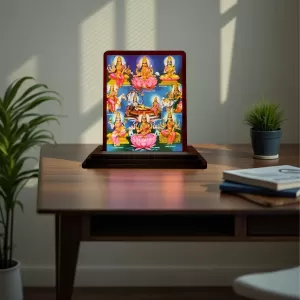 Car Desk/Table Top Ashta Lakshmi Wooden Photo Stand 3x4 Inches, Compact & Stylish Spiritual Display For Car, Home & Office (Pack Of 1) (F14278) Car Desk/Table Top Ashta Lakshmi Wooden Photo Stand 3x4 Inches, Compact & Stylish Spiritual Display For Car, Home & Office (Pack Of 1) (F14278)