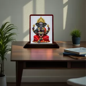 Car Desk/Table Top Lord Ganesha Wooden Photo Stand 3x4 Inches, Compact & Stylish Spiritual Display For Car, Home & Office (Pack Of 1) (F14284) Car Desk/Table Top Lord Ganesha Wooden Photo Stand 3x4 Inches, Compact & Stylish Spiritual Display For Car, Home & Office (Pack Of 1) (F14284)